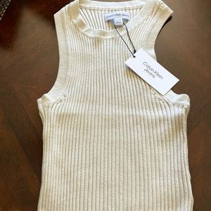 Ribbed sweater tank crop top by Calvin Klein